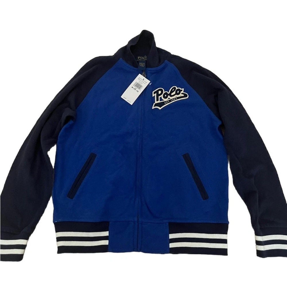 Polo by Ralph Lauren Blue Varsity Zip Jacket Size Kids (10-12) NWT